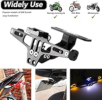 Vista 6 de LKV - Soporte universal para placa de matrícula de motocicleta con kit eliminador de guardabarros con luz LED, soporte de montaje de placa