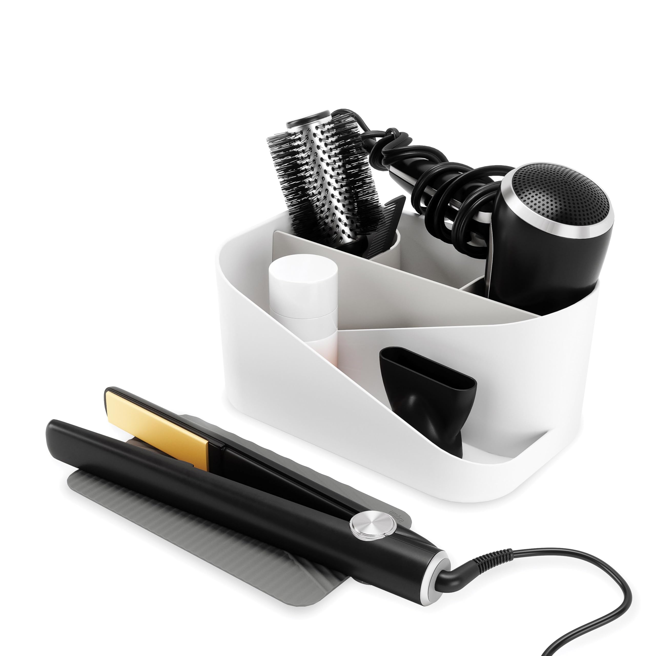 Umbra White/Charcoal Glam Hair Tool Organizer