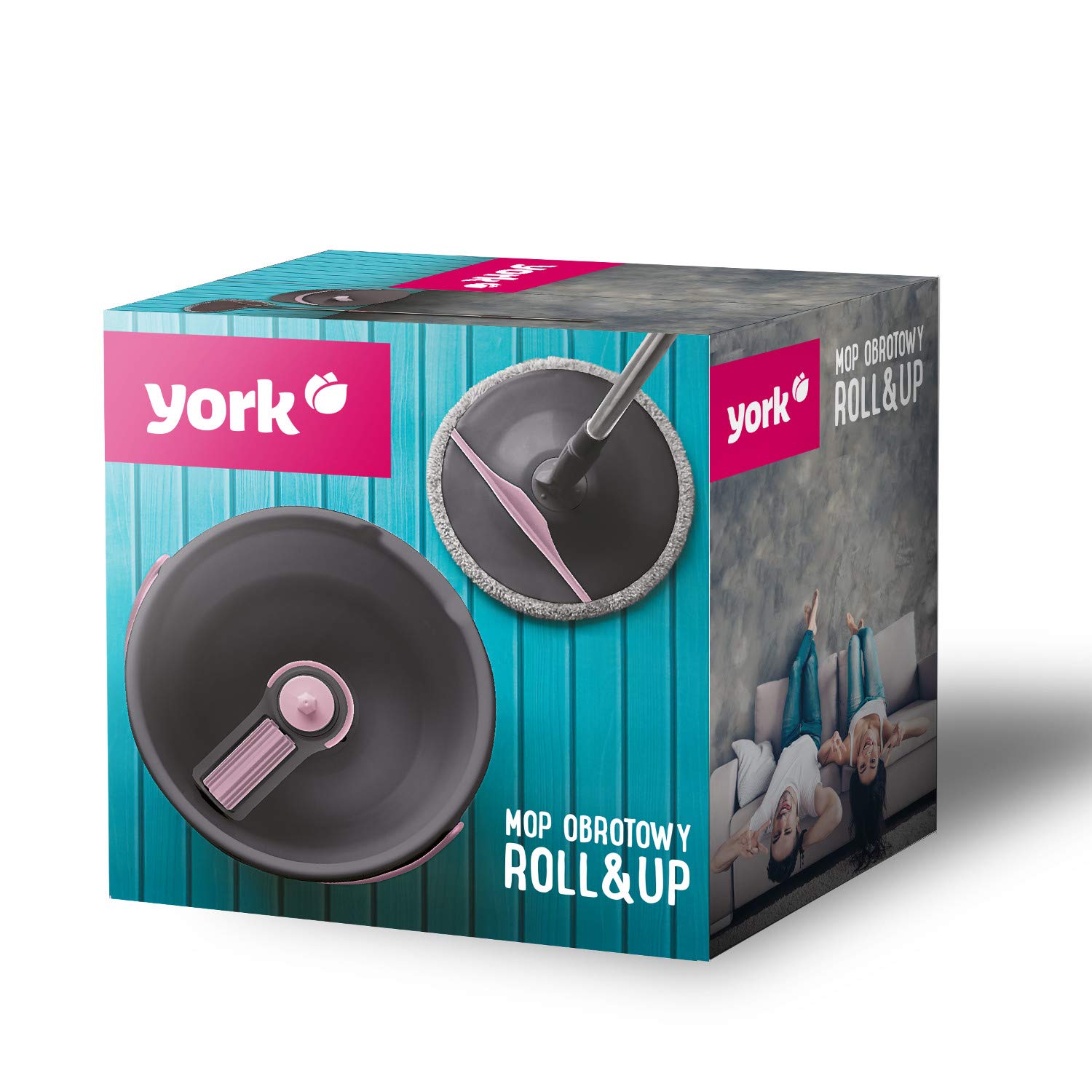 York ROLL&UP Bodenwischer Set mit Eimer & Mikrofaser