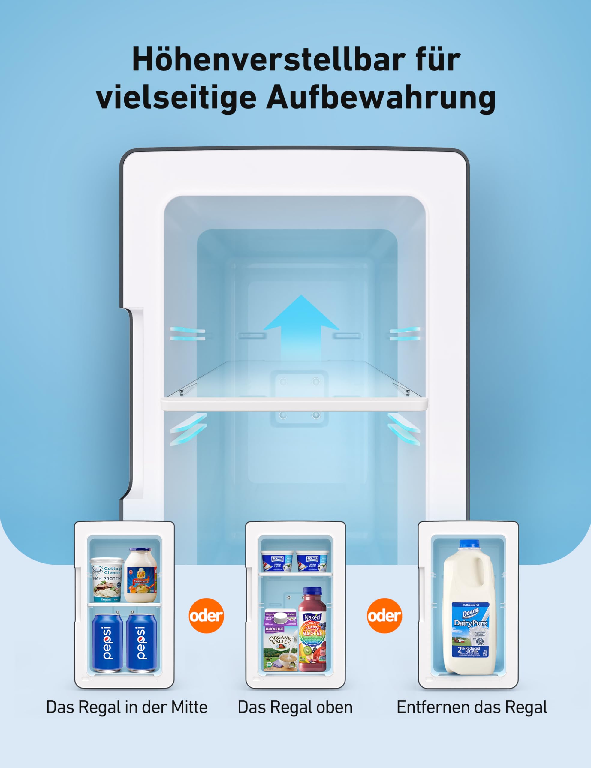 AstroAI Mini Kühlschrank 6 Liter 8 Dosen Kühl- und Heizfunktion 220V AC/12V DC Schwarz
