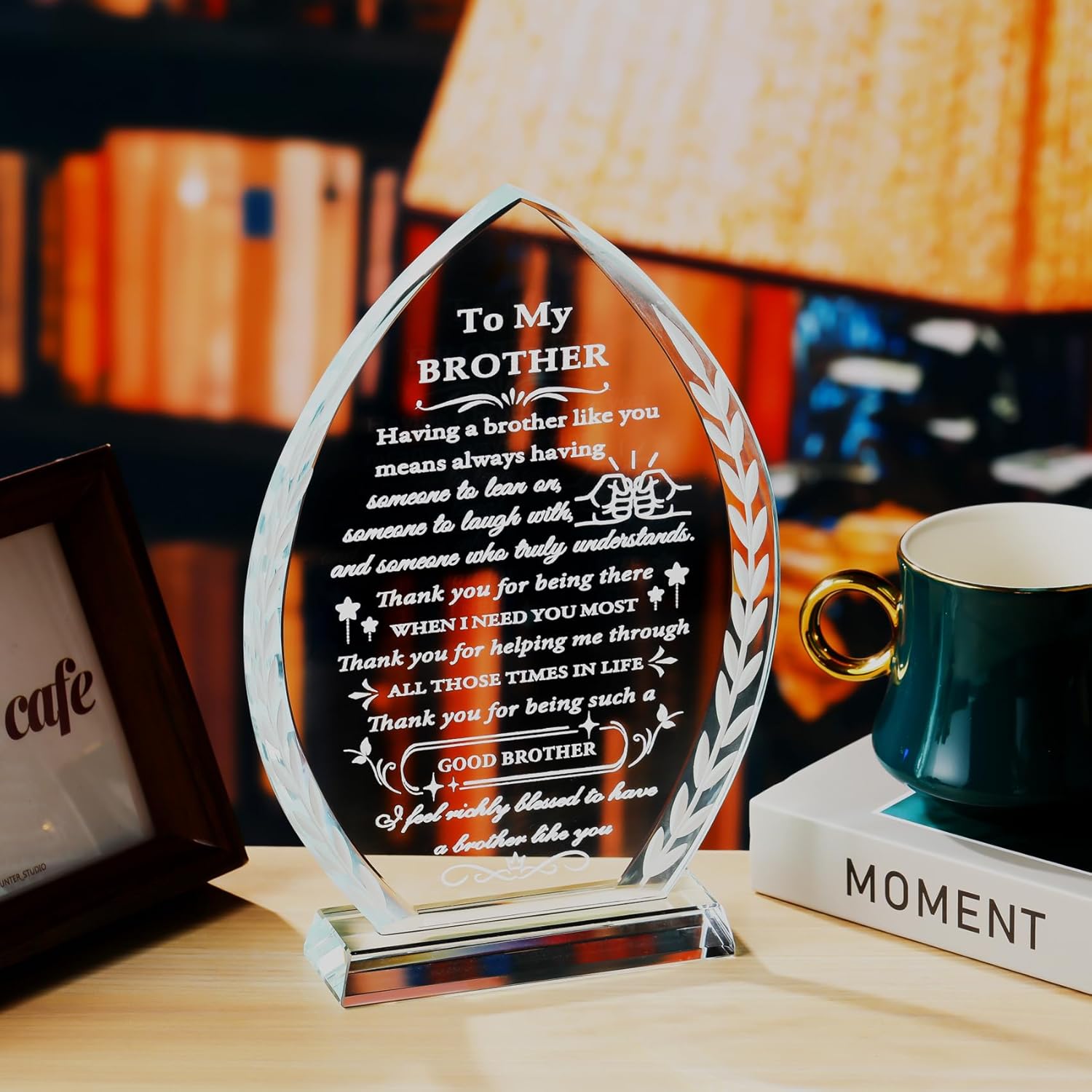 YWHL Meaningful Birthday Gifts for Adult Brother from Sister, Father's Day Brother Gifts Idea, Crystal Keepsake for Graduation - Image 5