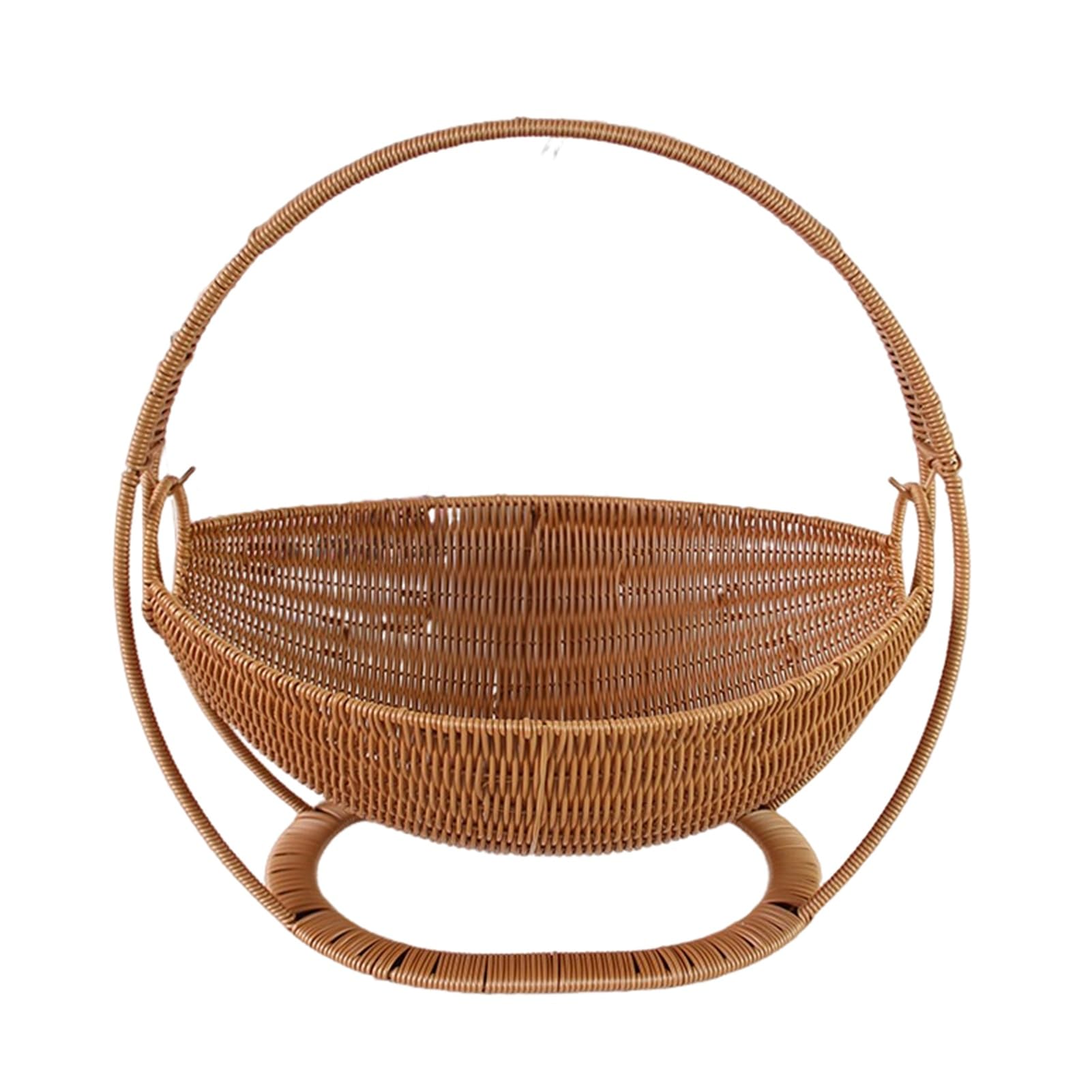 XCSDEW Imitation Rattan PP Fruit Basket,Swaying Snack Tray,Hollow Nut Storage Box,Suitable for Living Room Coffee Table