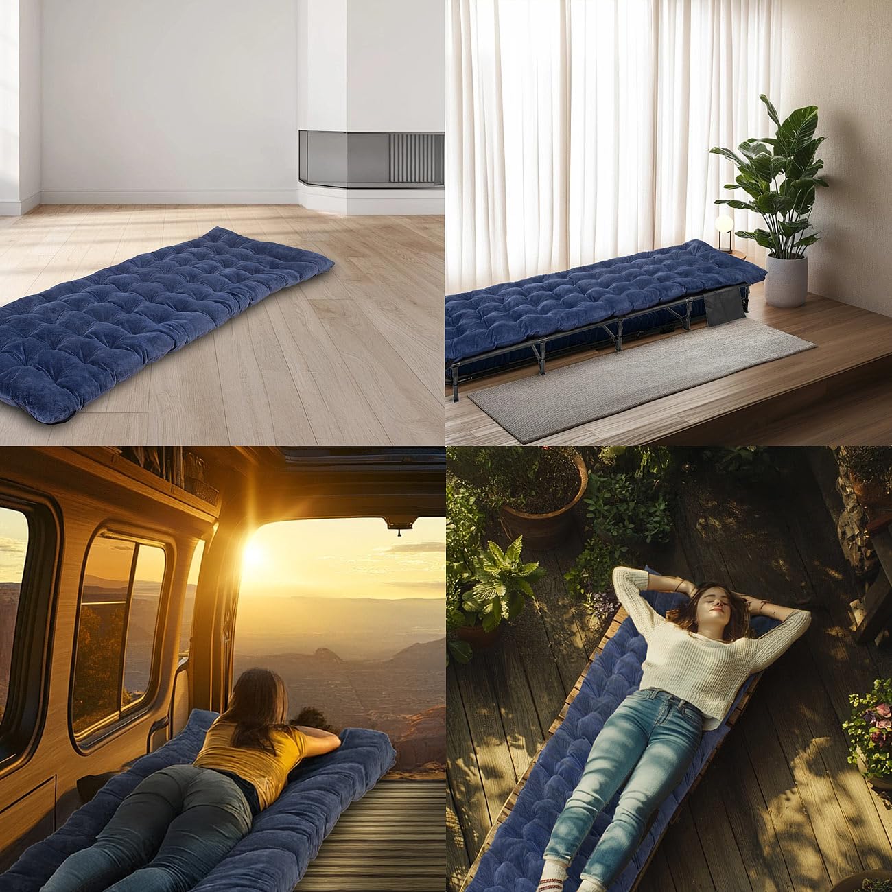 Semptec Urban Survival Technology Faltbett: Ultraleichtes Feldbett mit XL-Feldbettauflage, bis 120 kg Tragkraft (Camping-Liege, Campingmöbel Feldbett Auflage, Matratzenauflage)
