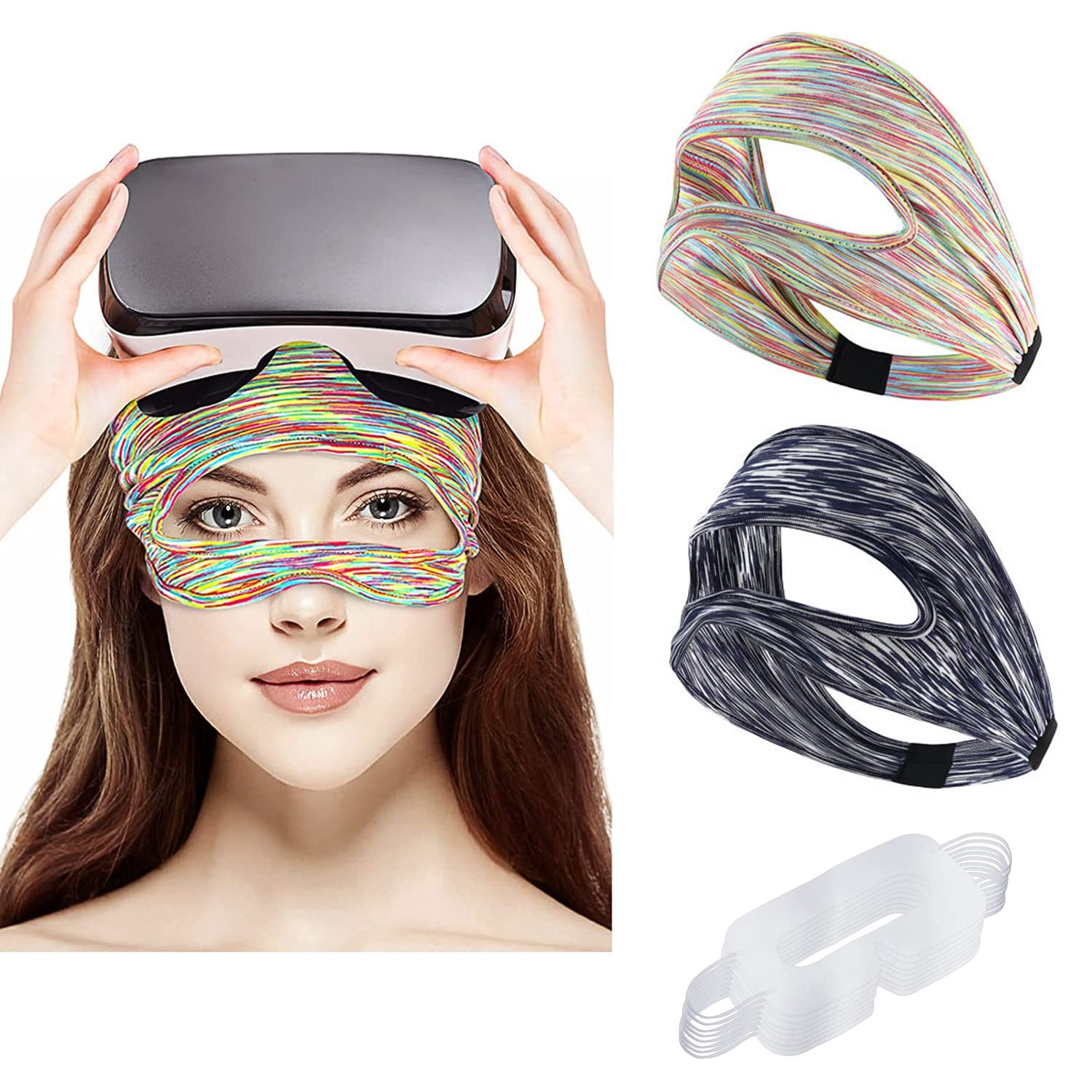 Gustave VR Eye Mask Cover Adjustable Breathable VR Mask Sweat Band Elastic Virtual Reality Headset Cover VR Workouts Accessories "Blue - View #7
