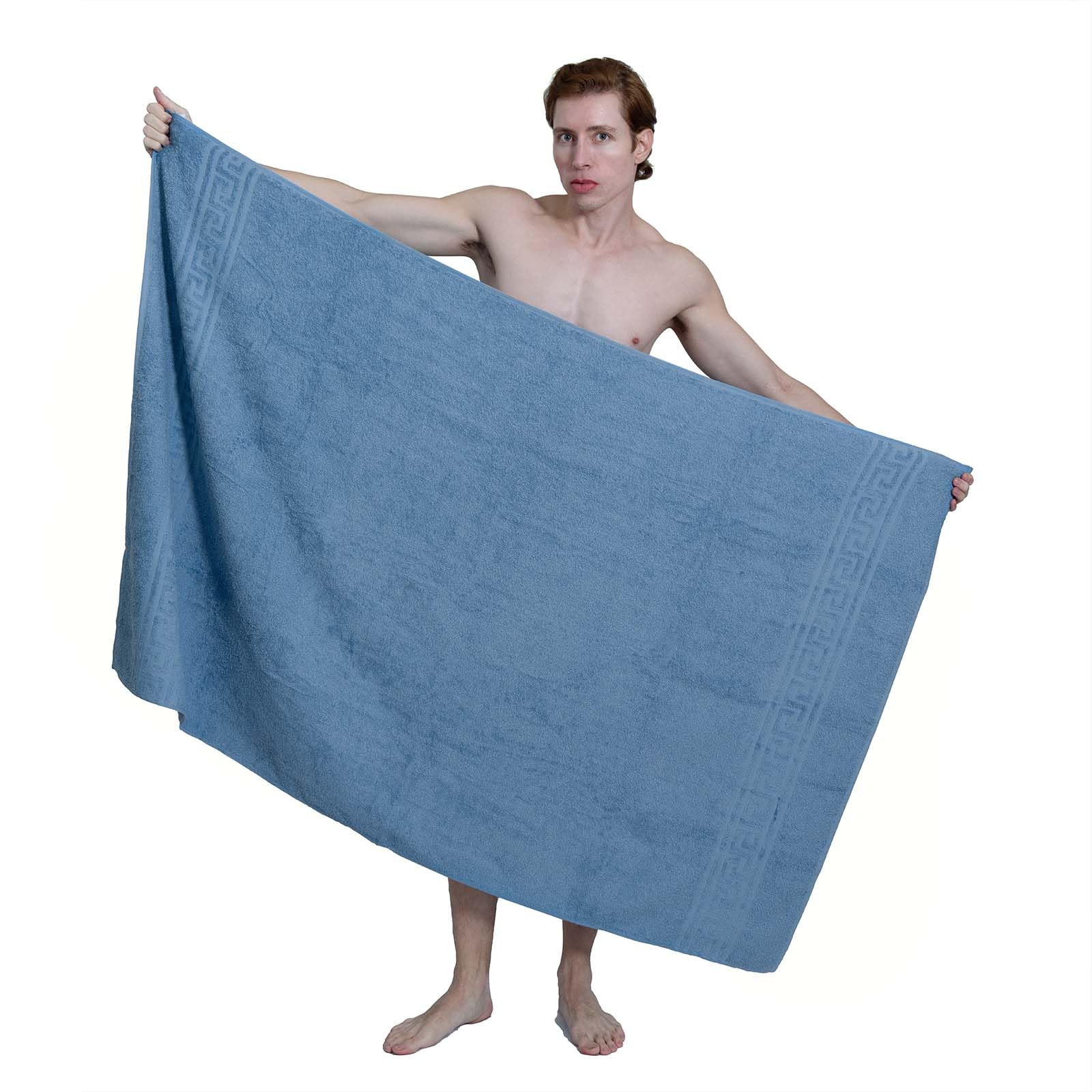 runico Set Asciugamano Da 3 Pezzi Blu in 100% Cotone- Set di Asciugamani per Bagno-Morbidi ed Altamente Assorbenti- Made in Italia
