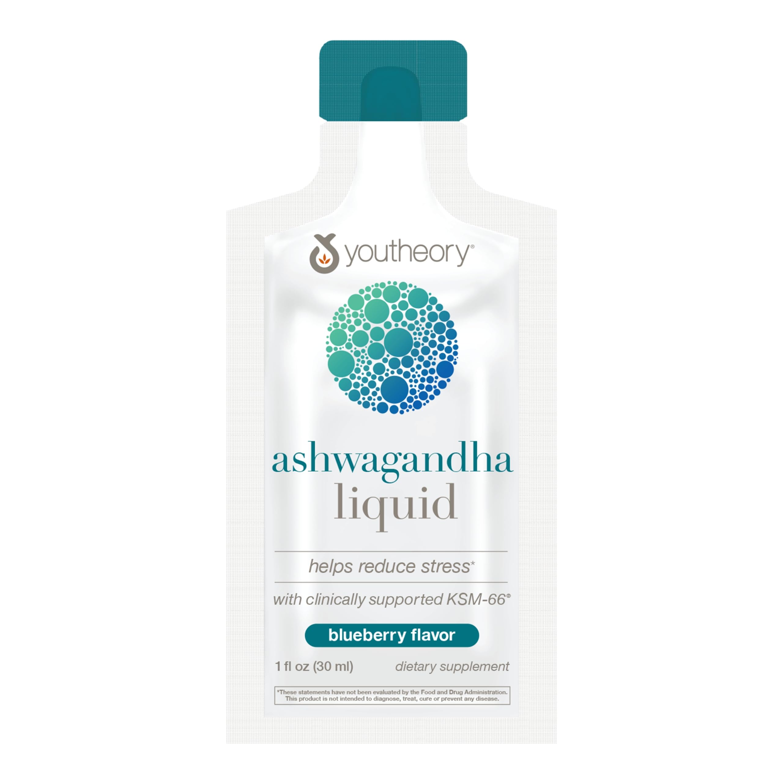 Youtheory Ashwagandha Liquid - Uses Organic KSM-66 - Herbal Blend to Support Energy Levels & Stress Relief* - 12 Single-Serving Packets (12-Day Supply)