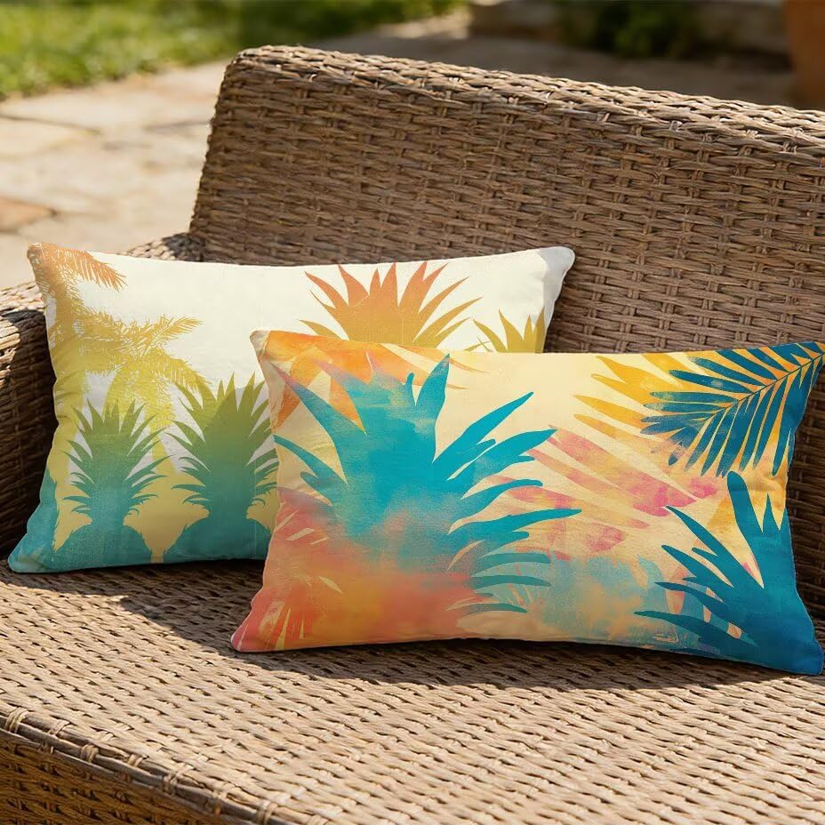 Housses de coussin de jardin texture lin premium pour grand canapé de patio