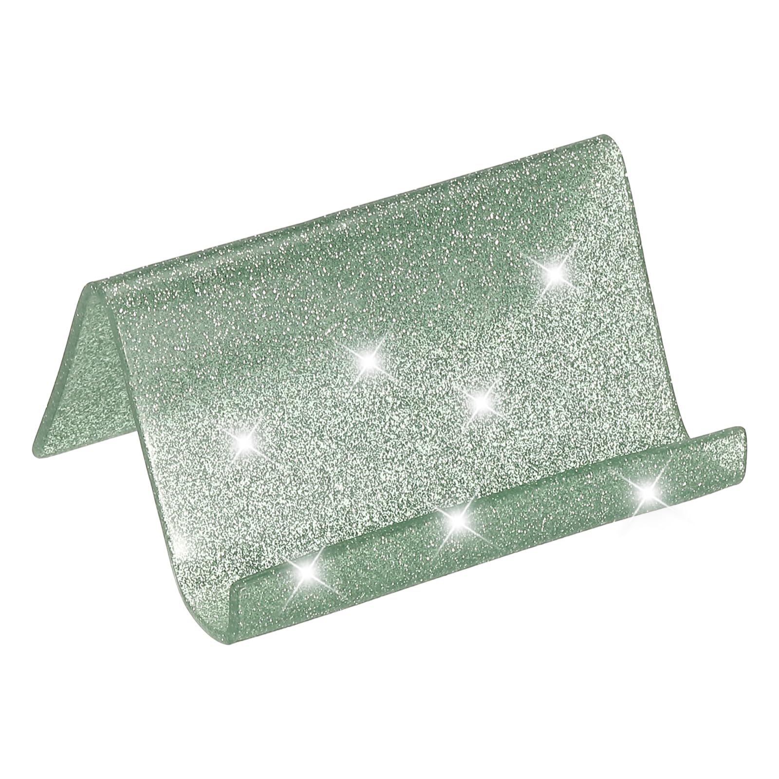 PATIKIL Business Card Holder for Desk Acrylic Business Card Holders Shine Card Stand Organizer Cards Display for Office Exhibition Light Green