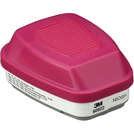 3M P100 Respirator Cartridge/Filter 60922, 1 Pair, Helps Protect Against Chlorine, Hydrogen Chloride, Sulfur Dioxide, Chlorine Dioxide, Hydrogen Sulfide and Particulates