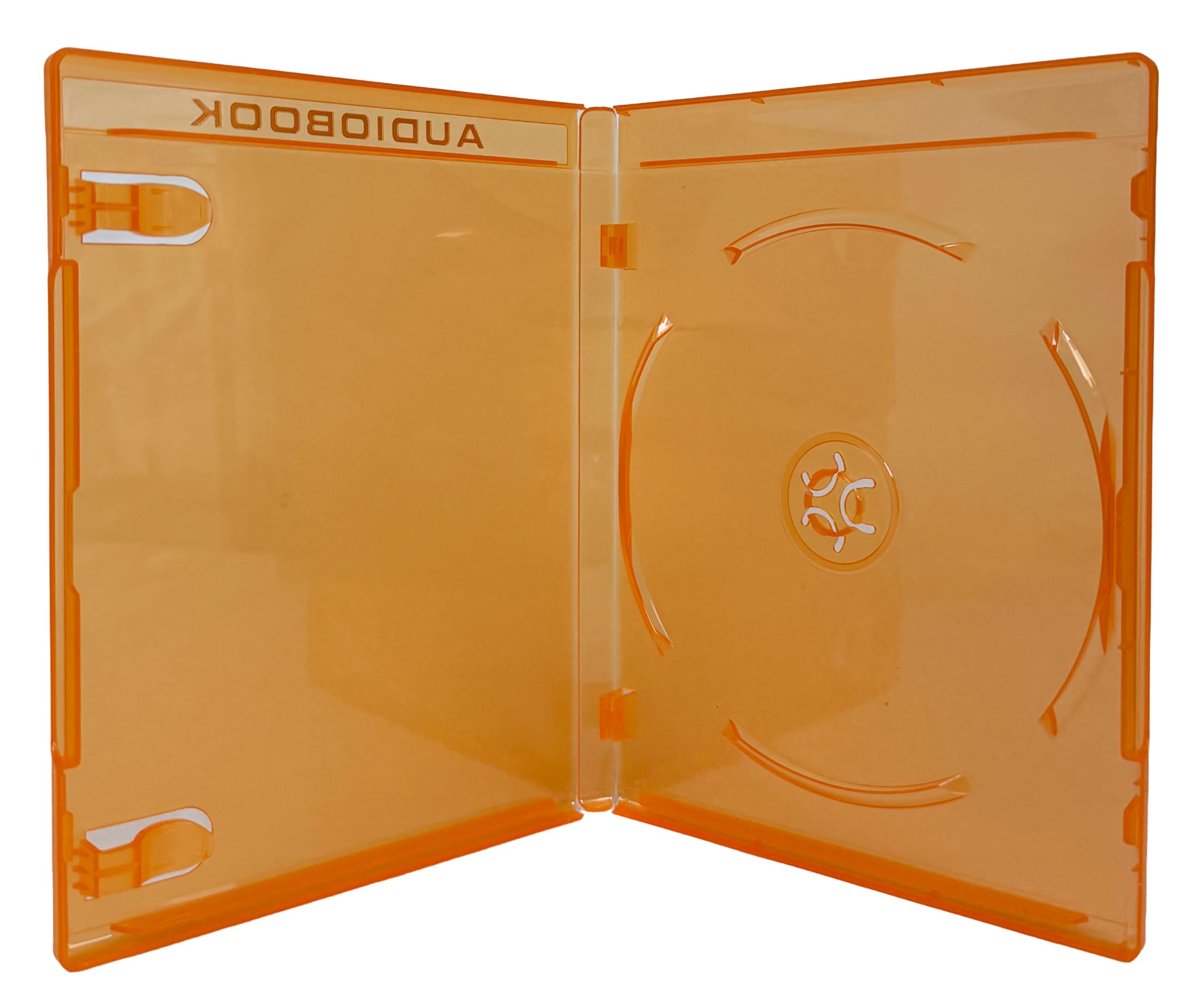 Mediaxpo Premium Standard Orange Audio Book Blu-Ray Single Cases 12MM - Single Disc Polypropylene Case with Clear Sleeve for Artwork and Inserts (Pack of 400)