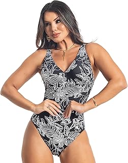 Maiô Estampado Sem Bojo Comportado com Alças Reguláveis