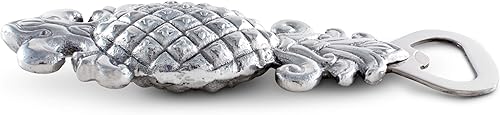 Miniatura 4 de Arthur Court Abrebotellas de cerveza de piña de aluminio 3D duradero, hospitalidad tropical de 6 pulgadas de largo, perfecto para el día del padre,