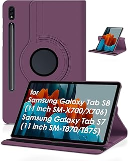 KATUMO Case for Samsung Galaxy Tab S7/S8 11-Inch (2020/2022), Rotating Leather Cover for Galaxy Tablet S7/S8 11" (SM-T870/T875 SM-X700/X706)