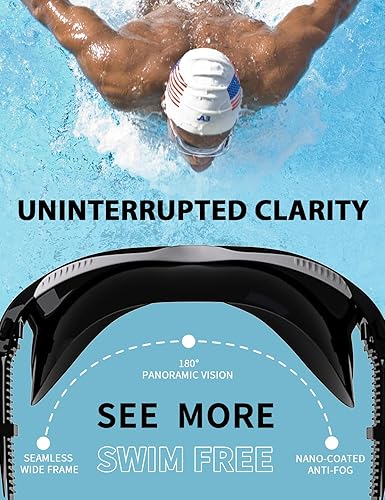 Miniatura 4 de Siliwo - Gafas de natación panorámicas de 180 para adultos, ultra cómodas, de silicona líquida, antivahoUV, piscina y al aire libre, mujeres,