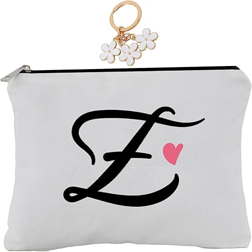 Miniatura 10 de A-Z Bolsa de cosméticos con combinación de letras bordadas, bolsa de regalo personalizada, bonita bolsa de maquillaje, adecuada para bodas,
