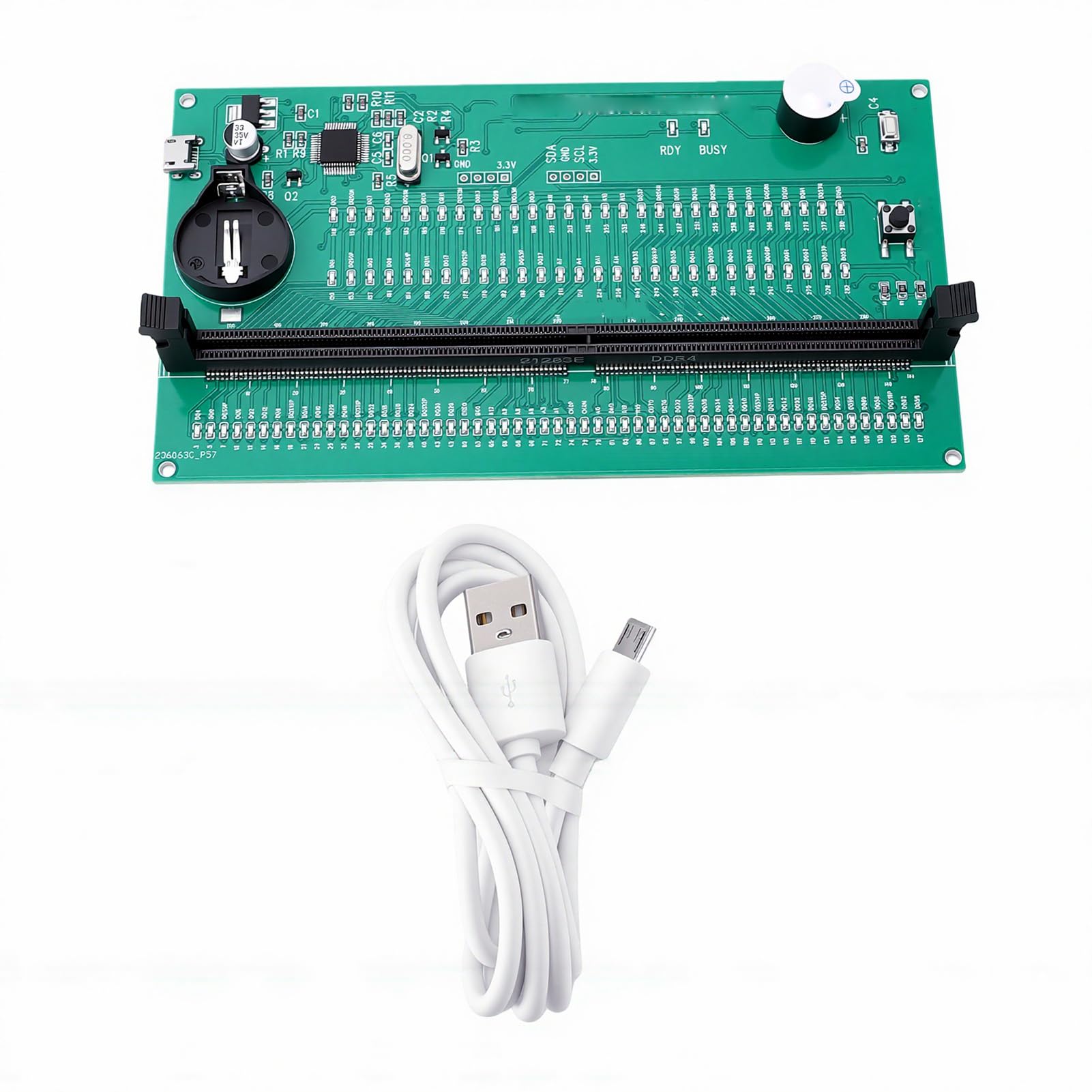 Tester Pamięci DDR4, Analizator Diagnostyczny Pamięci Komputera Stacjonarnego ze Wskaźnikami LED i Wypalaniem SPD, Karta Testowa Komputera Stacjonarnego dla Modułu RAM DDR4 PC Technicy IT