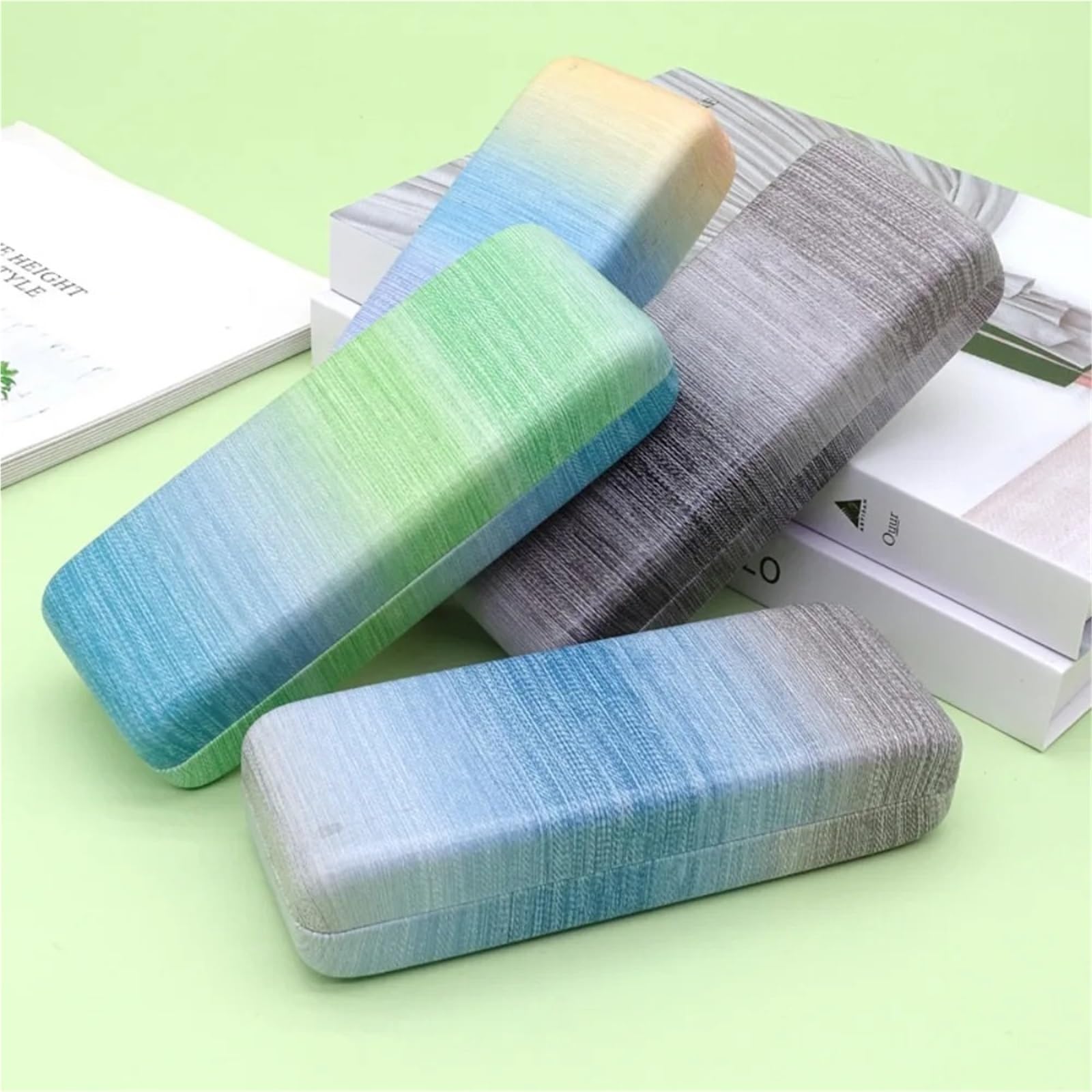 Organizadores de mostrador. Estuche portátil for Gafas de Colores del arcoíris (1 Unidad). Sencillo for Estudiantes(Grey)