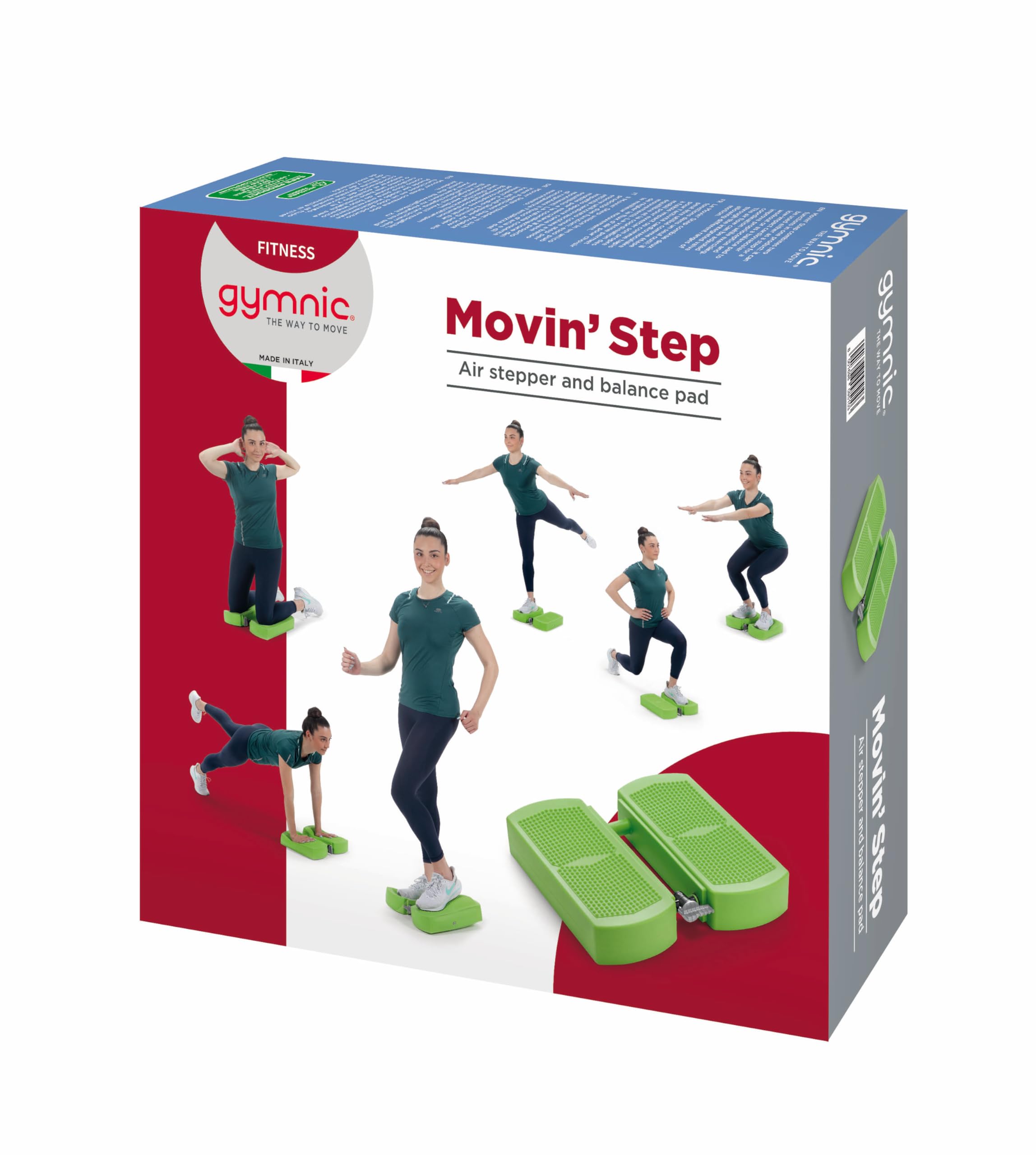 Gymnic Movin’ Step gonfiabile verde lime per allenamento cardiovascolare e propriocettivo, ideale per esercizi di equilibrio, coordinazione e riabilitazione
