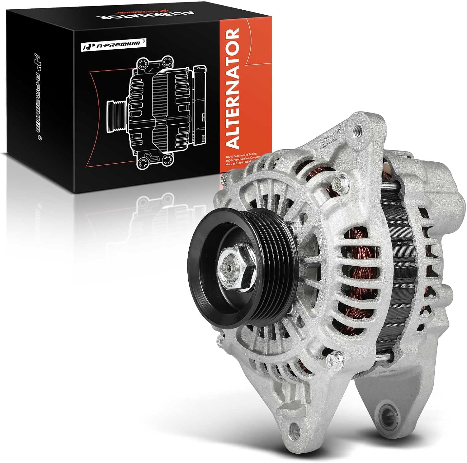 A-Premium Alternator Compatible with Mitsubishi Lancer 2003 2004 2005 2006, Turbocharged, 12V 90A 6-Groove Pulley Clockwise, Replace# A003TB1791