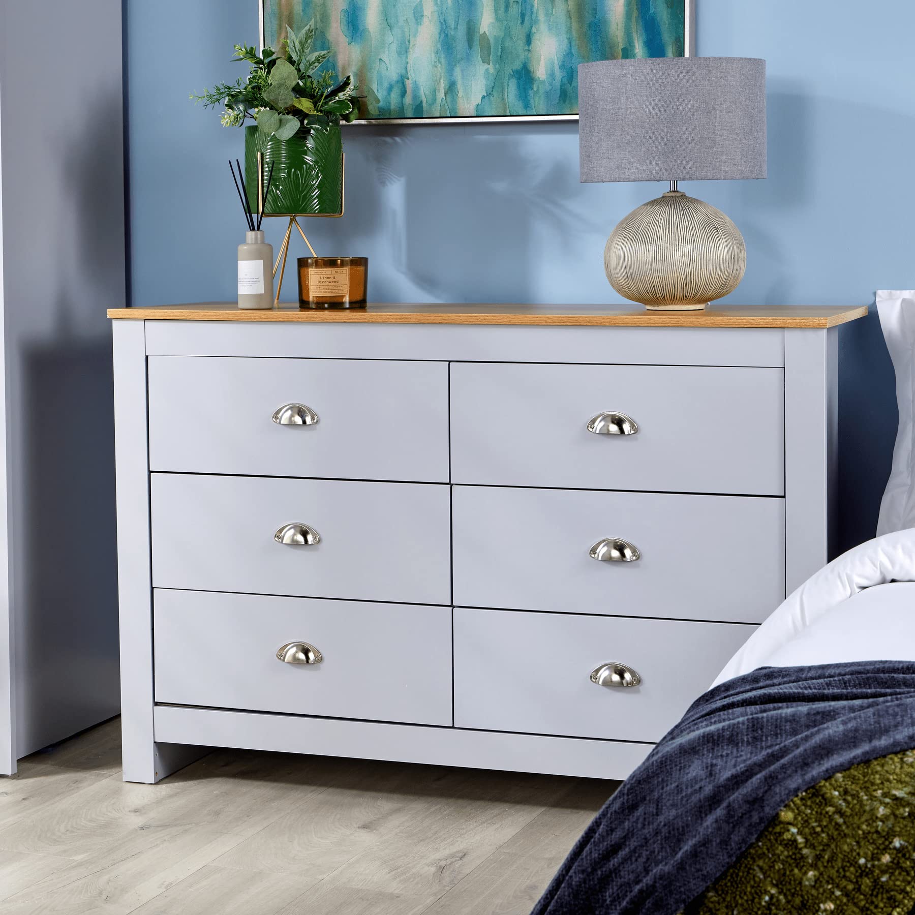 Home Source Camden 6 Drawer Chest Grey from B&Q