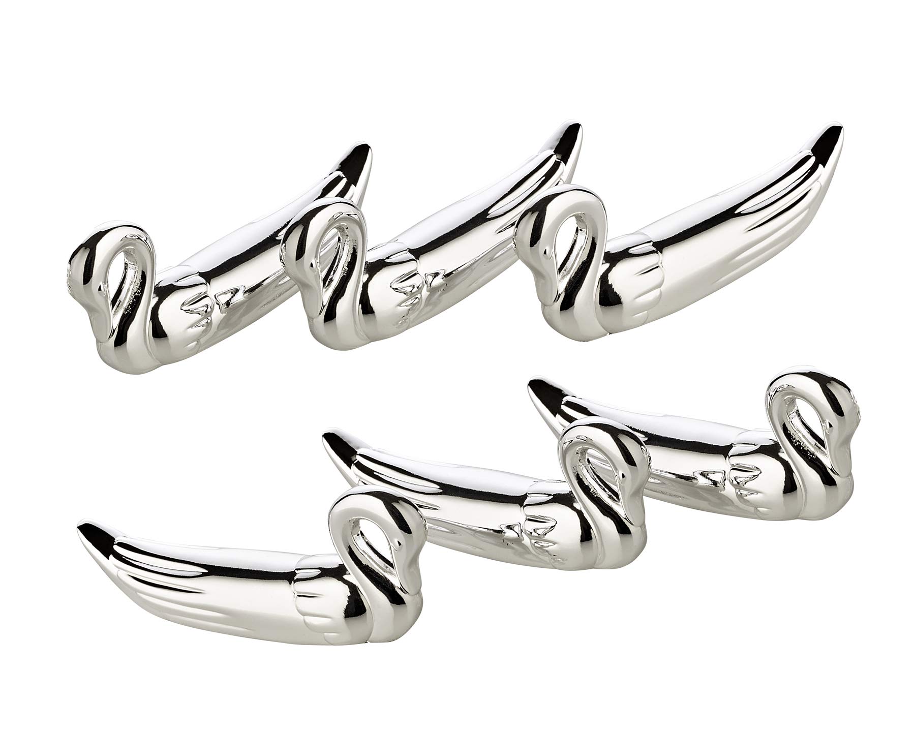 EDZARD 6 Piezas reposa Cubiertos Mesa, Plateados, Resistentes al deslustre, Longitud 7 cm, Soportes para Cubiertos en Forma de Cisne, Cuchillos, Tenedores, Palillos - portacuchillos, apoyacuchillos…