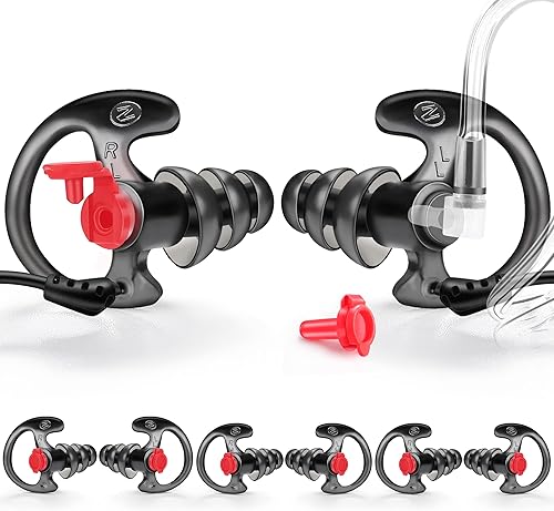 Zeadio Auricular de triple brida, cómodo tapón de silicona para oído  grande, par de 4, negro