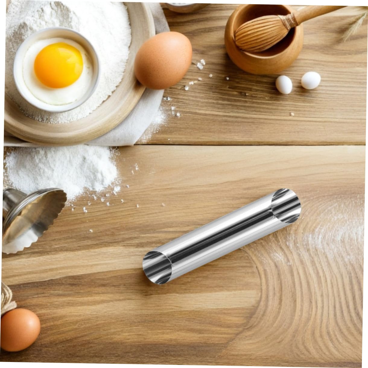 Molde Danés de Pan en Espiral 35 Piezas de Acero Inoxidable | Estructura Hueca de Doble Dirección, Color Plata, Uso en Hornos y Cocinas Profesionales