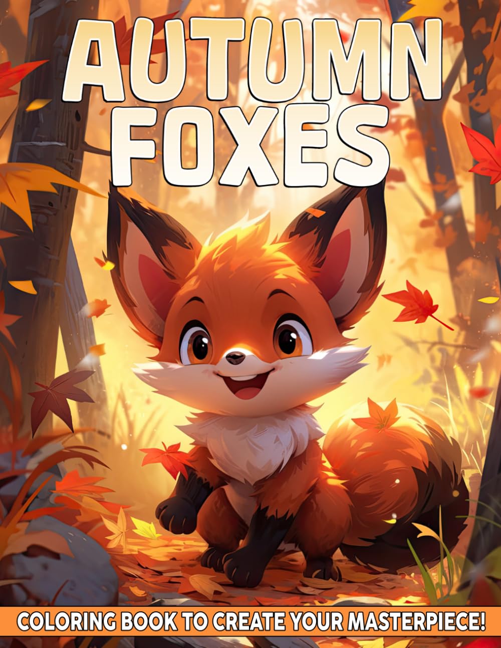 Autumn Foxes Coloring Book: Cozy Fall Animal Coloring Pages with Curious Pets, Yellow Leaves, Forest Walks, and Peaceful Autumn Moments for Kids
