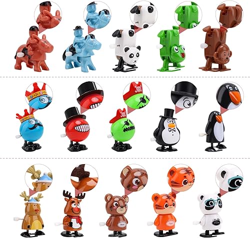 Vista 11 de 15 juguetes de Navidad para niños, rellenos de calcetines de Navidad, árbol de Navidad, juguete de cadena de relojería de Papá Noel, premios