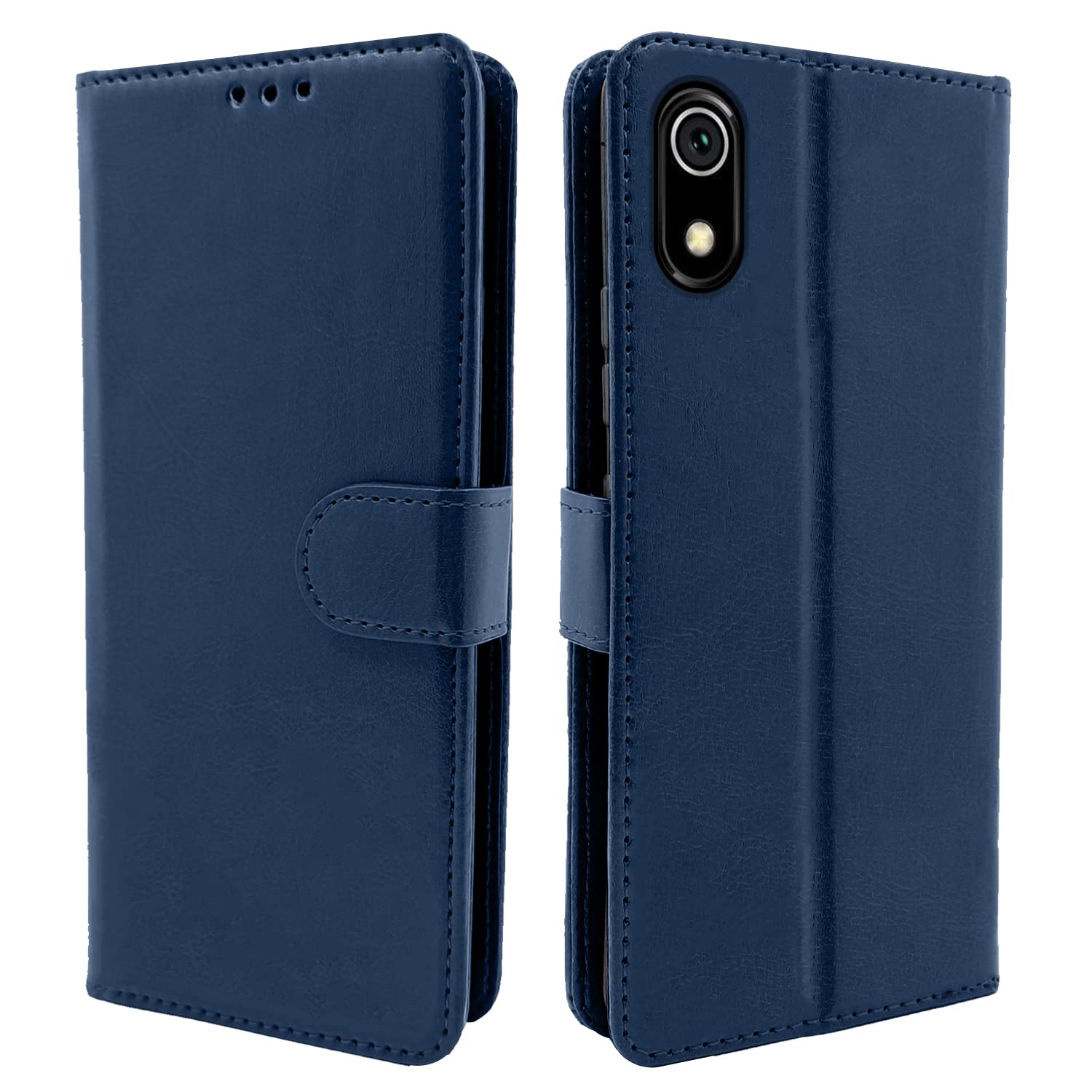 Pikkme Mi Redmi 7A Flip Case Leather Finish | Inside TPU with Card Pockets | Wallet Stand and Shock Proof | Magnetic Closing | Complete Protection Flip Cover for Mi Redmi 7A (Blue) (B07ZCB9J2Z) Amazon Price History, Amazon Price Tracker