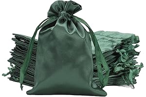 Tapleap 4x6 inches Green Satin Gift Bags