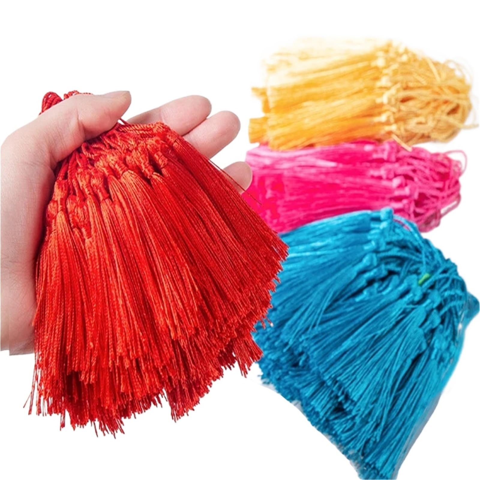 Mini nappe, 500 nappe in seta da 13 cm, con passante per cordino, fatte a mano, morbide, per la creazione di gioielli, fai da te, artigianato, cucito, accessori per artigianato (34 viola scuro)