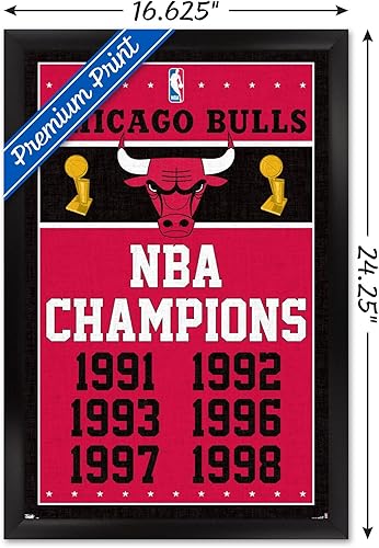 Miniatura 8 de Trends International NBA Chicago Bulls - Póster de pared Champions 13, 22.375 x 34 pulgadas, versión enmarcada negra