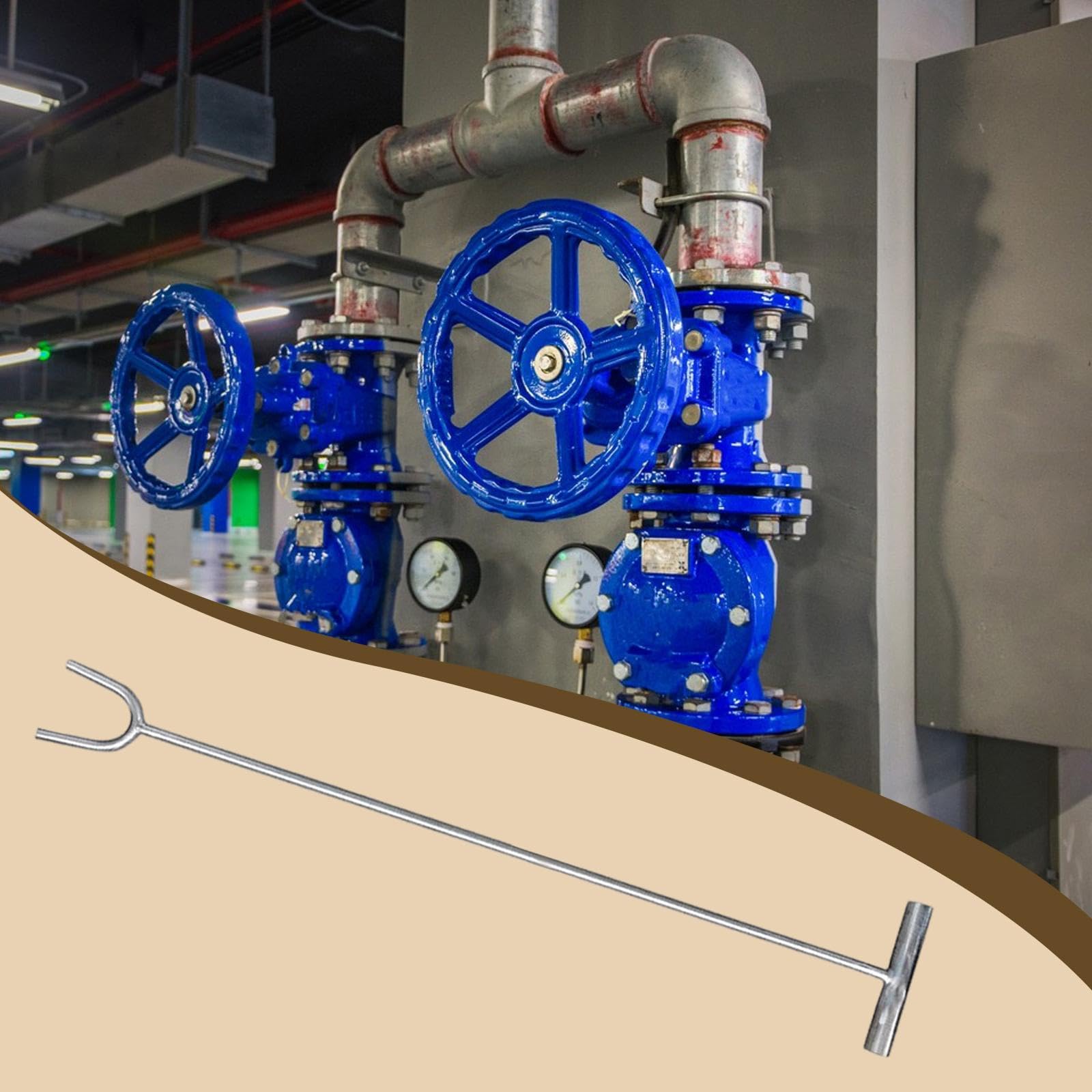 Multifunktionaler Wasserventilschlüssel, Kompatibel mit Heizungs Und Wasserventilen, Professioneller Schlüssel, Praktisch für, Länge 80 cm