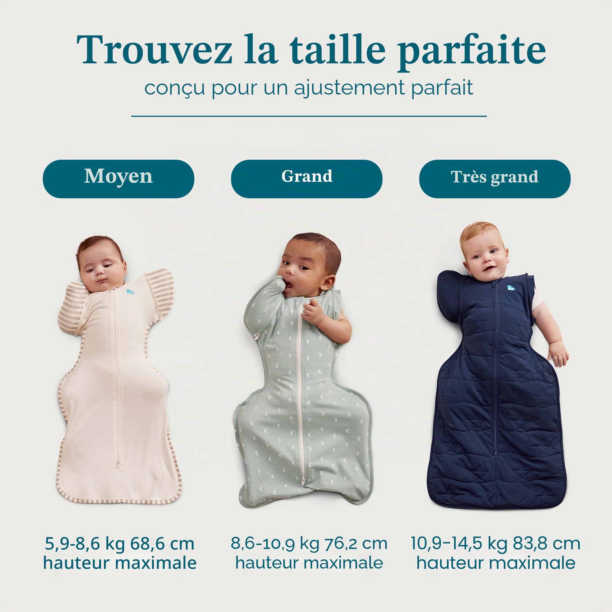 Love To Dream™ Swaddle UP™ Gigoteuse de transition, taille M (6-8,5 kg) – Avoine Twigs | Coupe ajustée, ailettes amovibles zippées | 1,0 Tog | Coton | Zip double sens
