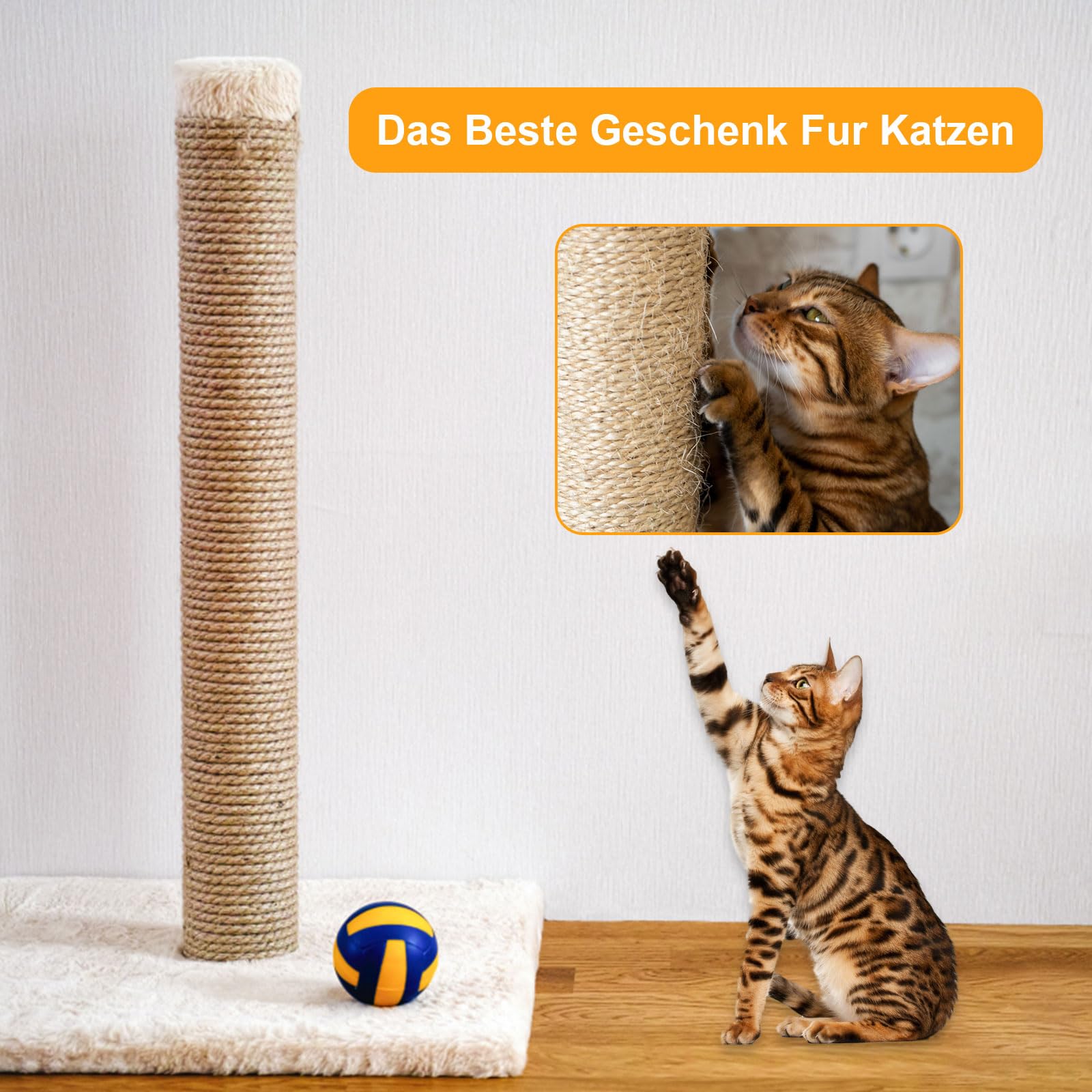 Corda In Sisal Naturale Per Gatti - 50 Metri Per Tiragraffi Fai Da Te | 6mm - Foto 8