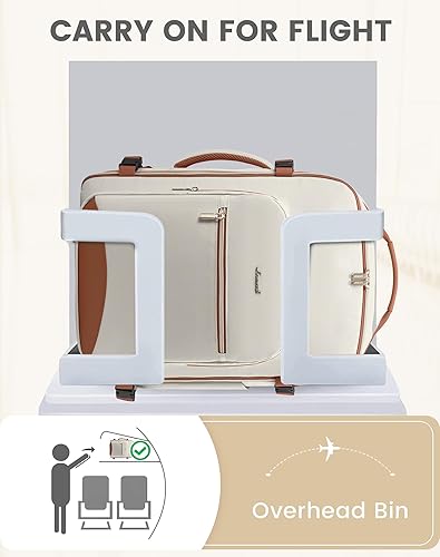 Miniatura 2 de LOVEVOOK Mochila de viaje para mujeres y hombres como artículo personal aprobado por vuelo, equipaje de 40 L, Beige, Mochila de viaje para mujer