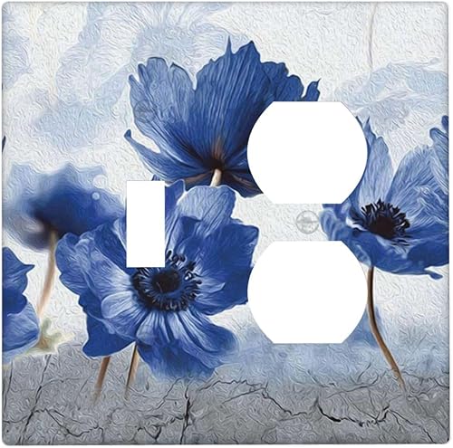 Miniatura 132 de Placa de pared de tortugas marinas, hierba oceánica, medusas, peces y algas marinas, placa de pared de doble palanca, cubierta de interruptor de luz