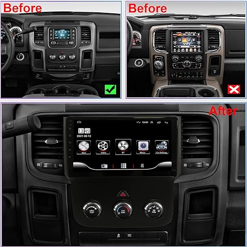 Miniatura 2 de Para Dodge RAM 1500 2500 3500 Radio Actualización 2013-2018 Manual AC Stereo Reemplazo 1280 * 720 Pantalla táctil Construido en Carplay inalámbrico