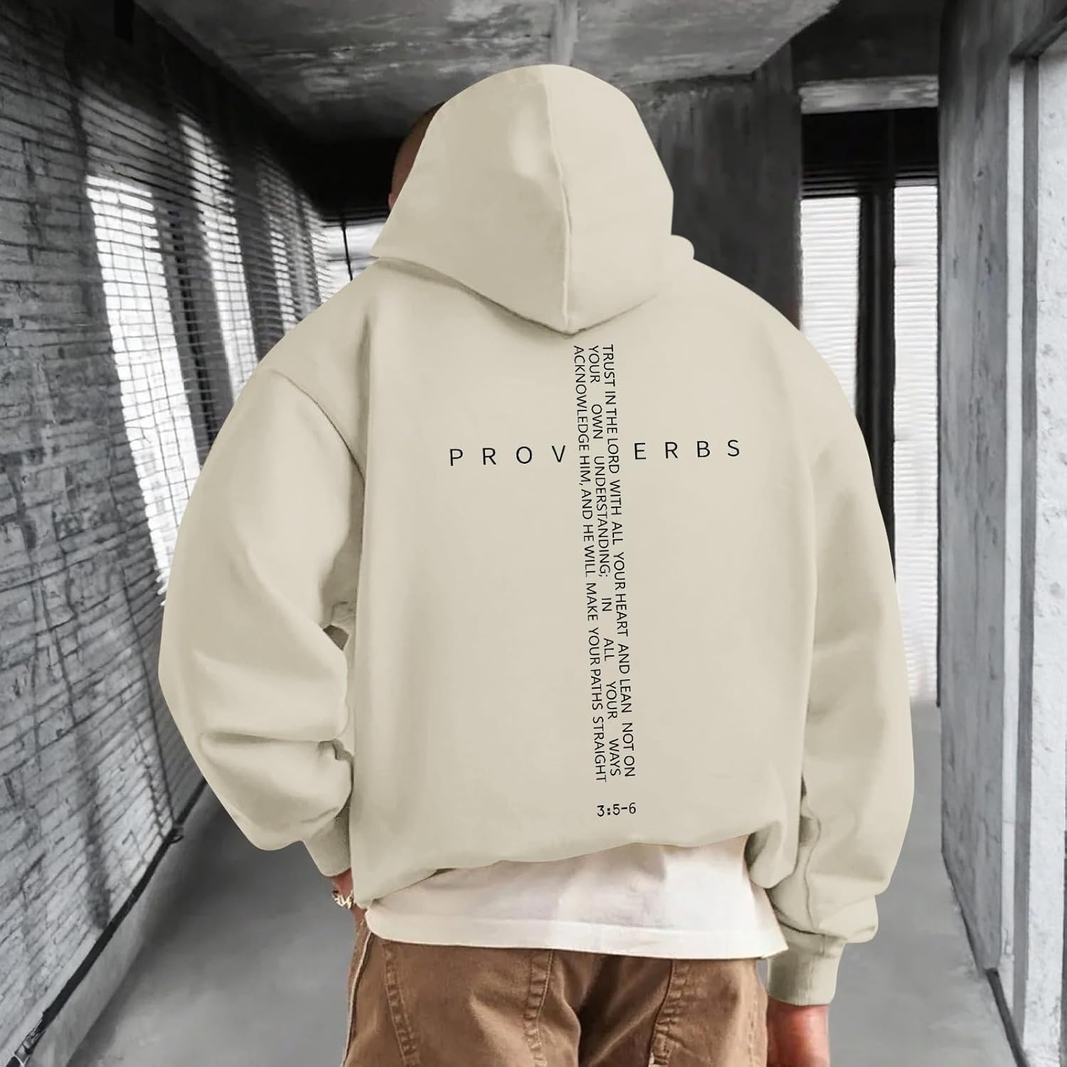 Christian Hoodies for Men Inspirational Religious Faith Cross Sweatshirts Vintage Bible Verse Graphic Hoodie Pullover(Apricot1,XL) - Image 5