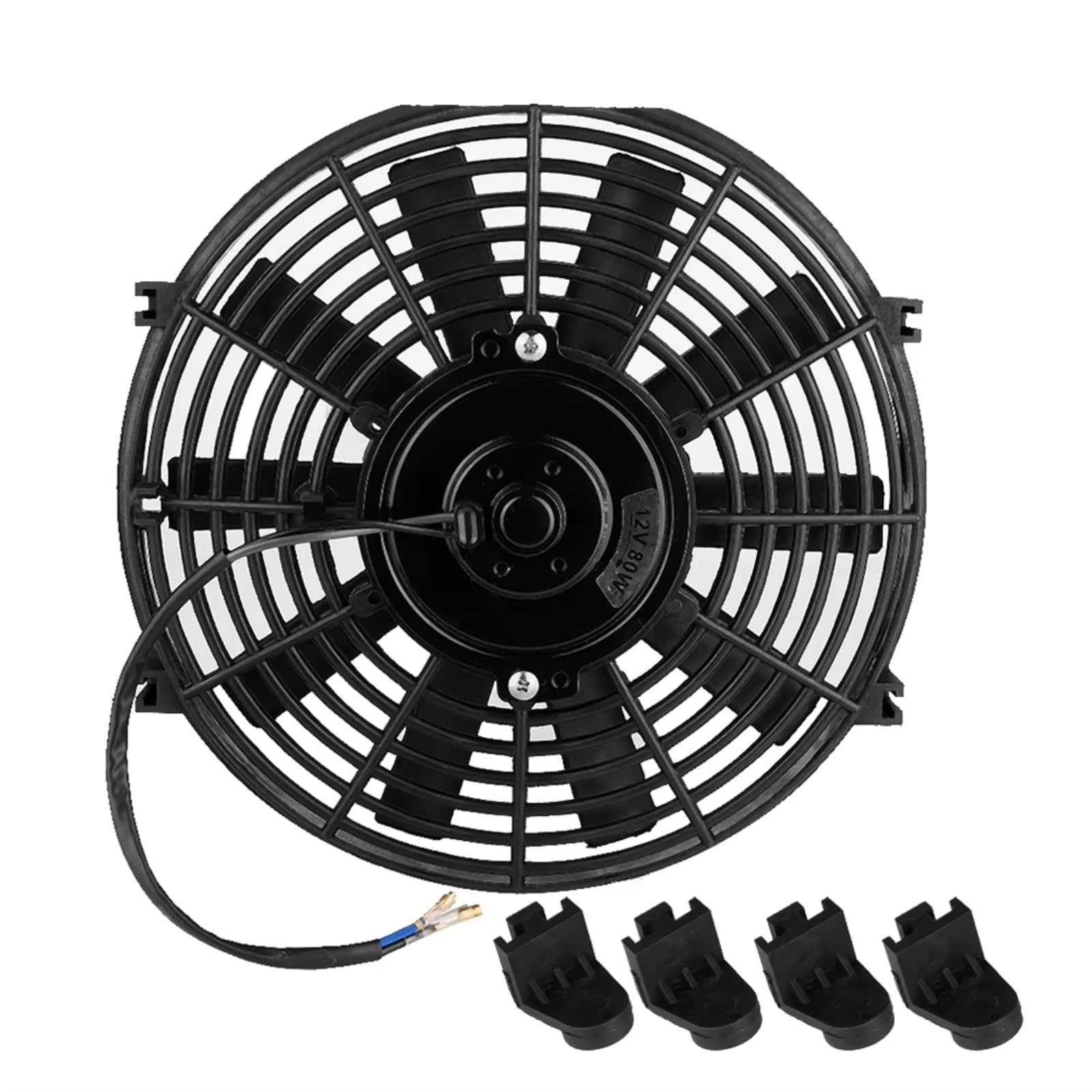 Ventilador Refrigeración Motor Universal Aire Acondicionado Coche Ventilador Refrigeración LE 12V 80W Cuchillas Rectas Ventilador Motor Coche Pasajeros Autobús Ventilador Radiador Motor Kit