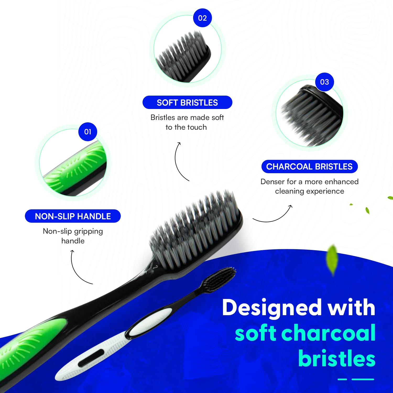 SmartSmile Szczoteczki do zębów dla dorosłych miękkie włosie węglowe 72 szt. różne kolory #21-549
