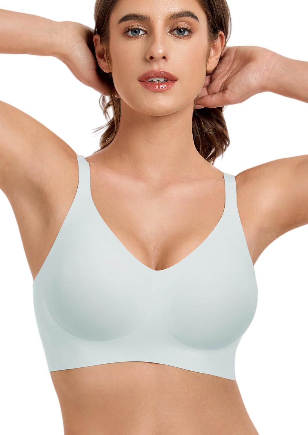 Womens Wireless Jelly Bras No Underwire Seamless Push Up Bra Ultra Soft Comfortable Tshirt Bralette Full Coverage