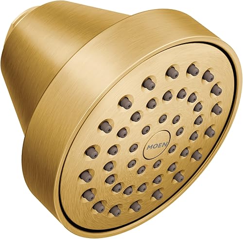Moen 6399EP15BG Showering Acc-Core One-Function Eco-Performance Fixed Showerhead, Brushed Gold
