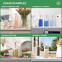 Vista 2 de Bar5F Empty Shampoo Bottles, Large 32oz Pump Bottle Dispenser Empty Clear BPA-Free, Made in USA, 3-Pack