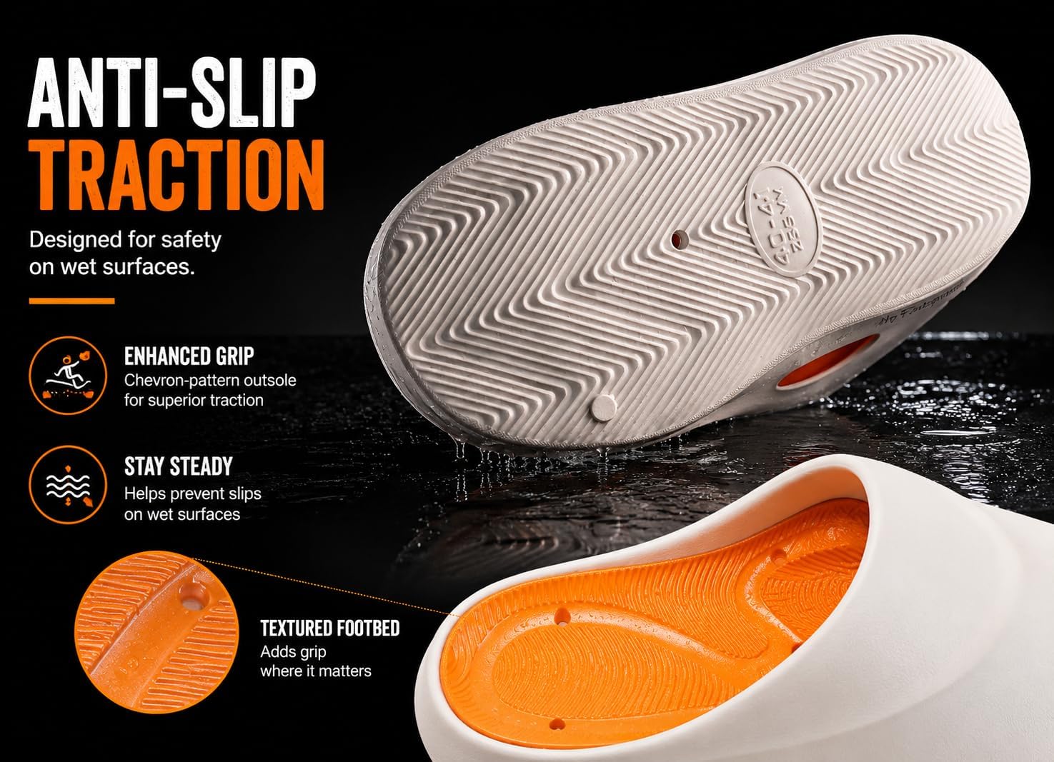 Quick-Dry Shower Slides for Men & Women, Thick Cushioned High-Rebound Comfort Sandals, Non-Slip, Fast-Drying Footbed, Indoor Outdoor Pool Beach Use