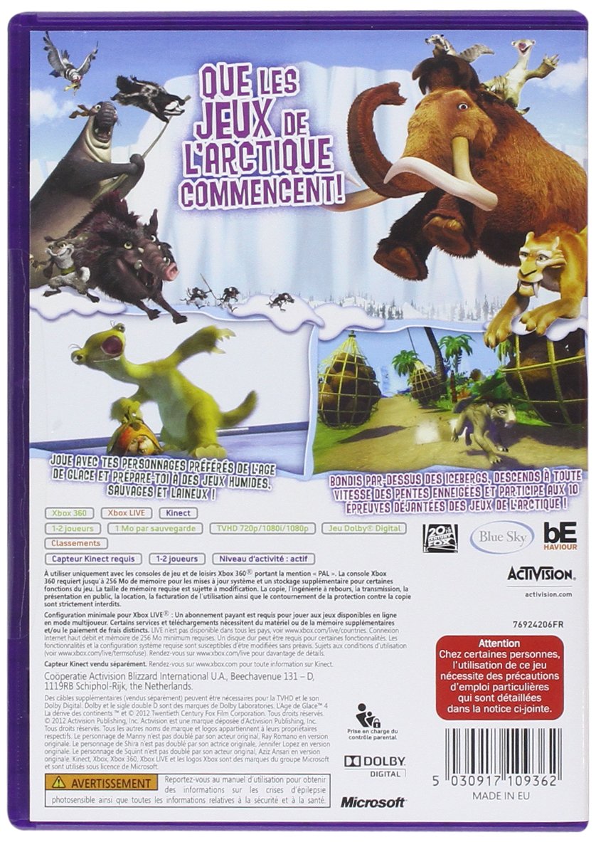 Jeu L'Âge De Glace 4 : La Dérive Des Continents - Xbox 360 PAL FR - Très Bon état
