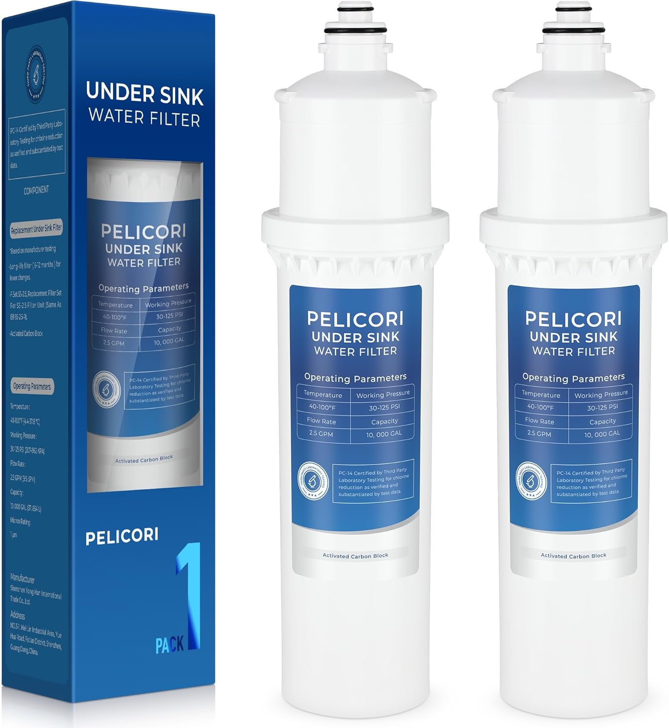 F.Set.SS-2.5 Water Filter, Replacement Filter Set For SS-2.5 Filter Unit Same As Elf-SS-2.5-R (2 Pack)