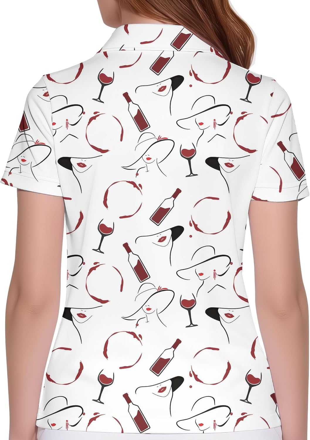 HIVICHI Funny Golf Shirts for Women Print Crazy Pattern Cute Novelty Moisture Wicking Short Sleeve Tennis Polo Shirt