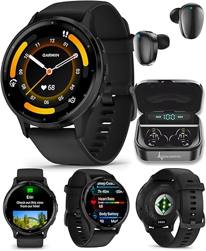 Miniatura 1 de Wearable4U - Garmin Venu 3 Reloj inteligente GPS con pantalla AMOLED de 1.772 in, características avanzadas de salud y fitness, hasta 14 días de
